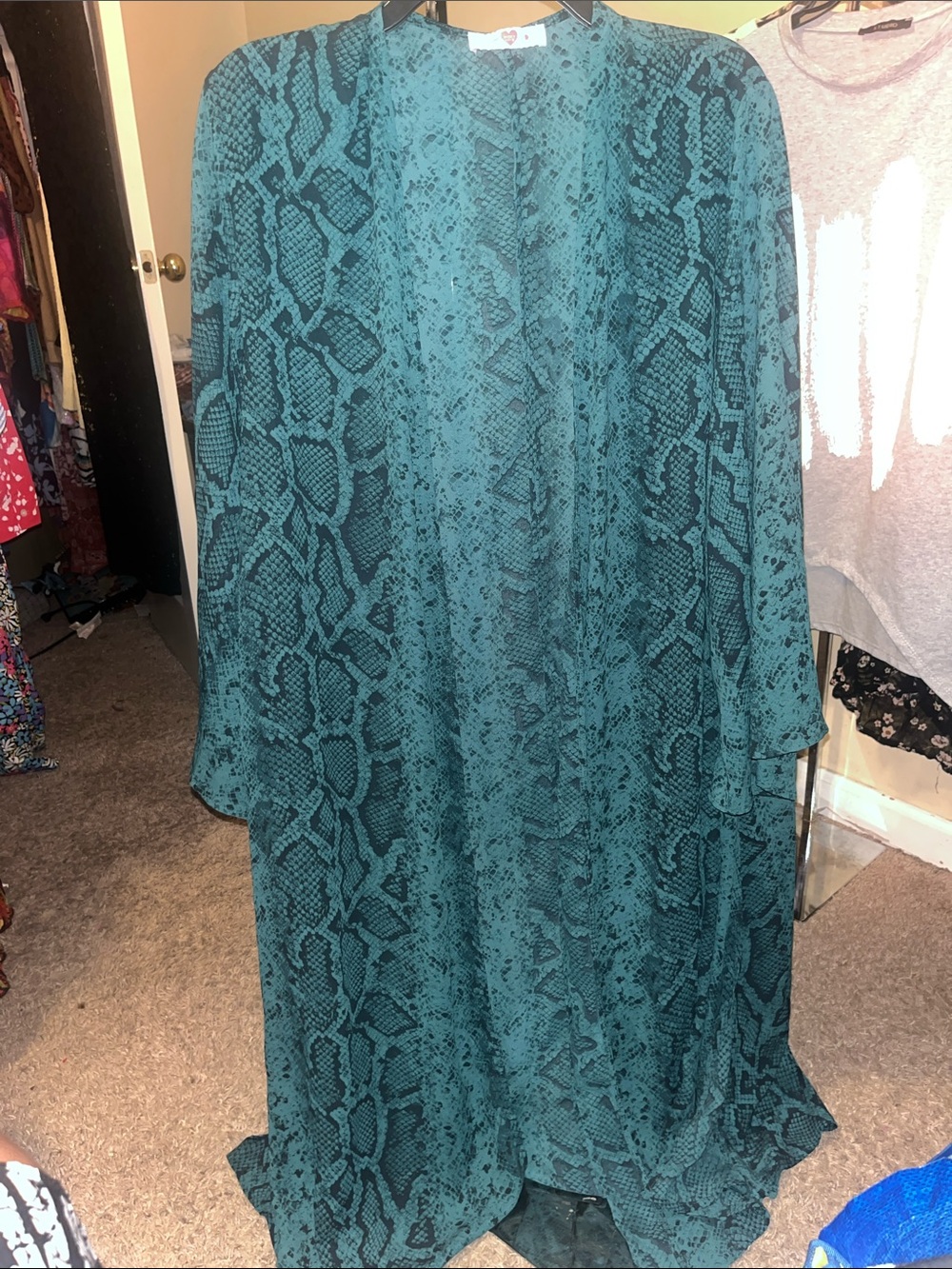 Buddy Love Teal Snake-Print Maxi Skirt